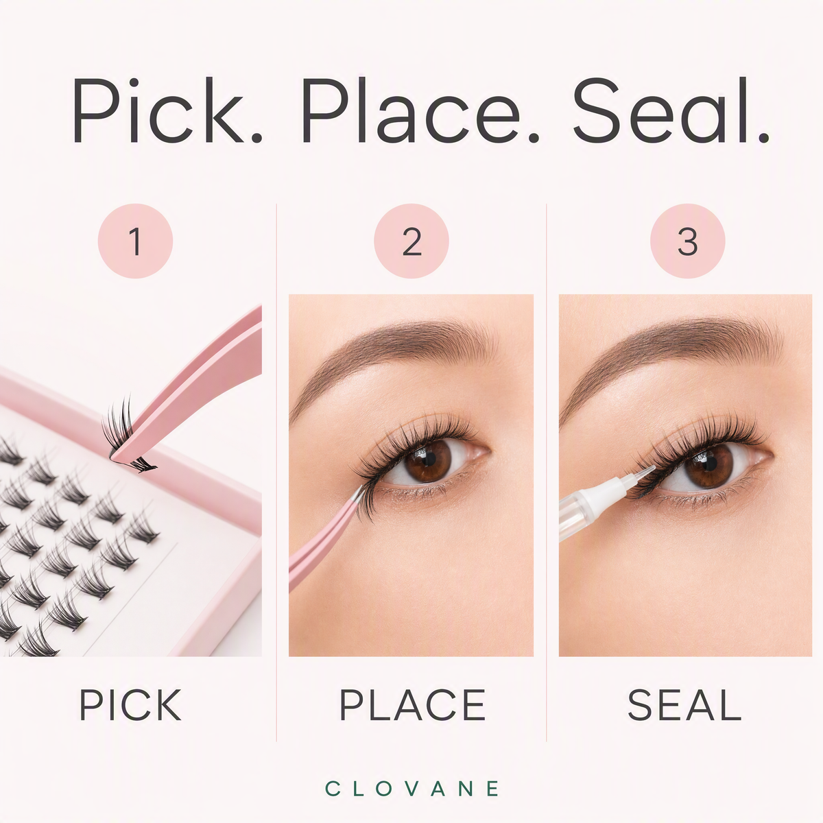 Clovane pick place seal steps