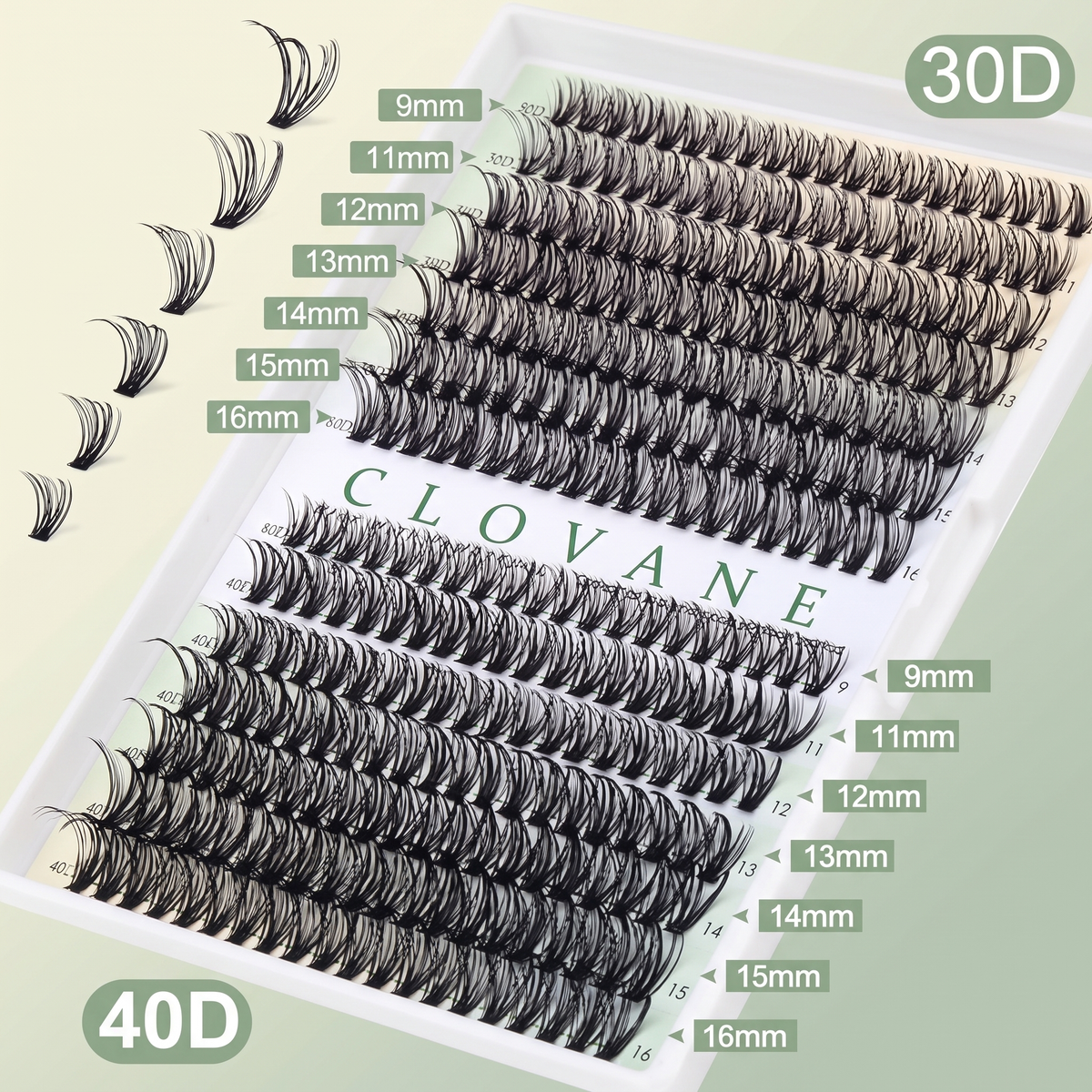 30D and 40D cluster trays with 9-16mm lengths